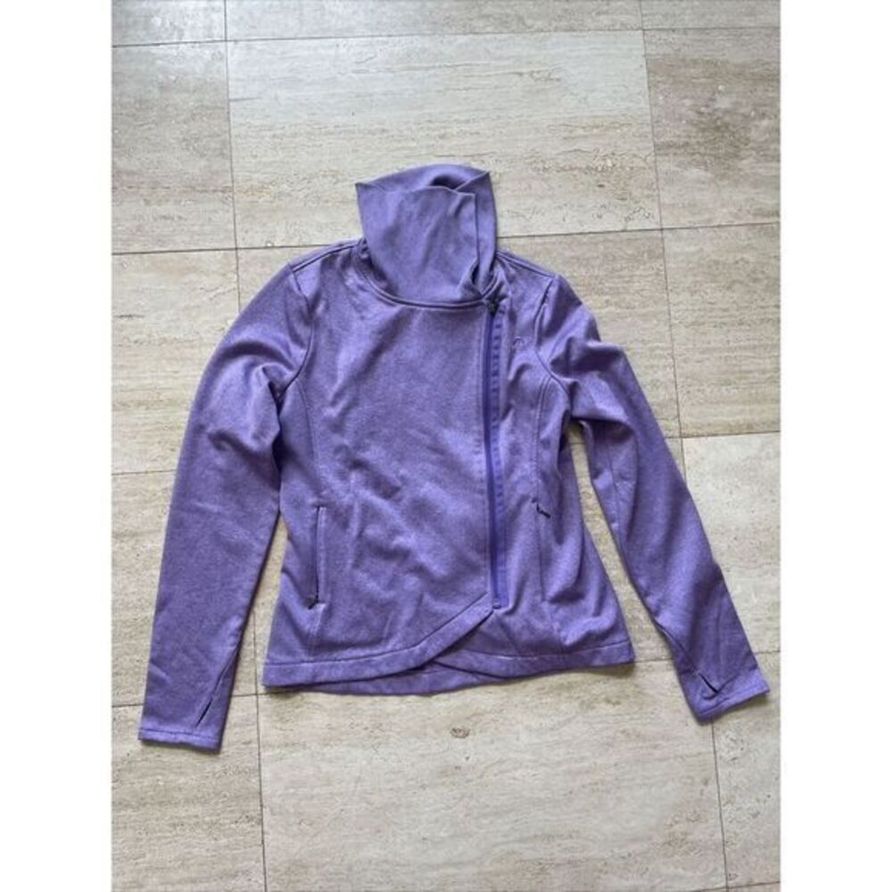 HEAD Activewear Slant-Zip High Neck  Terry Jacket Purple‎ Womens Size M